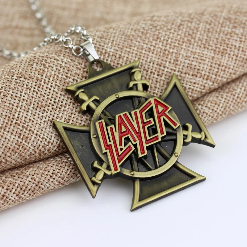 American Speed Metal Band SLAYER Necklace Killer Thrash Rock Chain Trendy Antique Bronze For Men and Women | Украшения и
