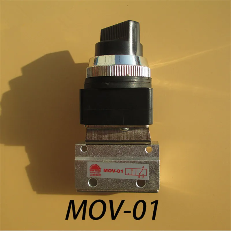 

MOV-01 2 Way 2 Position 1/8" Thread Hand Turn Switch Pneumatic Signal Output Control Mechanical Valve