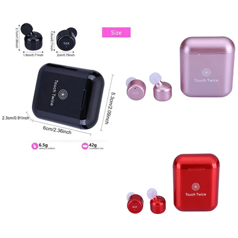 BOORUI X3T сенсорный контроль истинные беспроводные Bluetooth наушники TWS X3T мини стерео бас спортивные наушники с зарядным чехлом