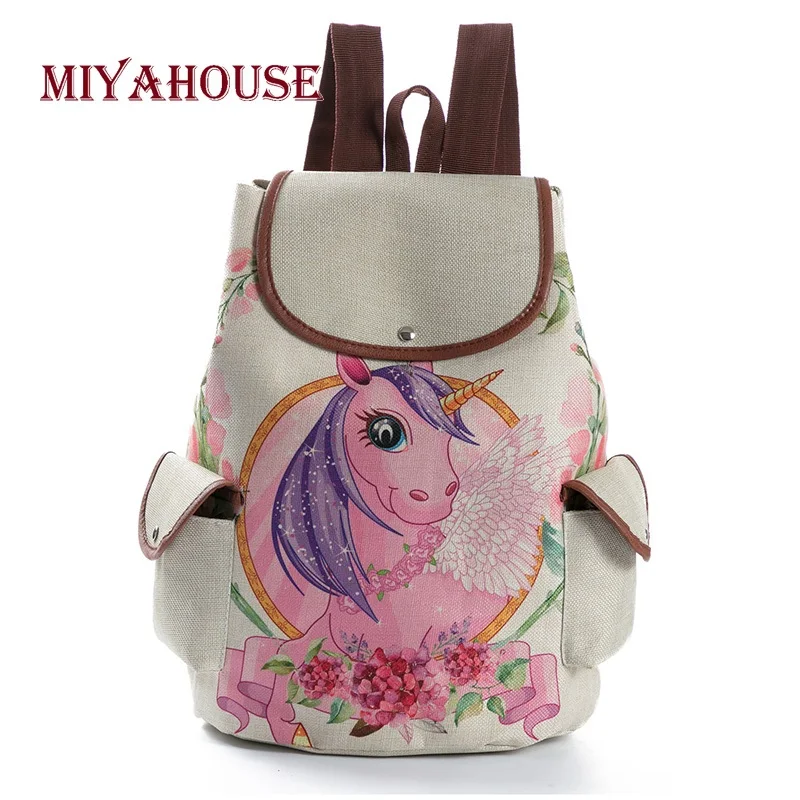 Miyahouse мультяшный рюкзак с принтом единорога милый школьный для