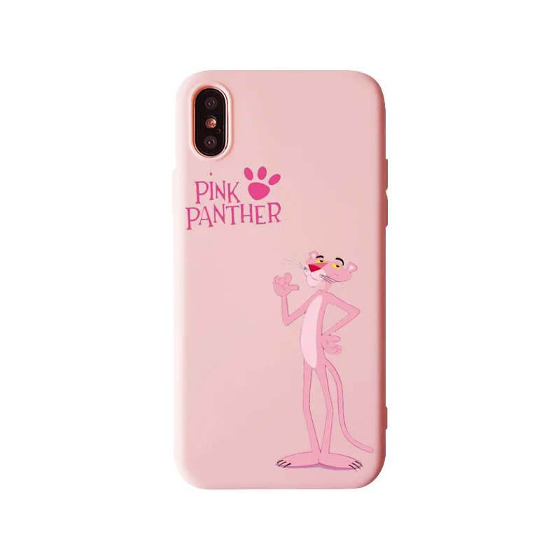 Милый цвет розового леденца пантера чехол для iphone 11 11Pro 5s SE X XS Max XR 6 6S 7 8 Plus роскошный мягкий силиконовый чехол из ТПУ