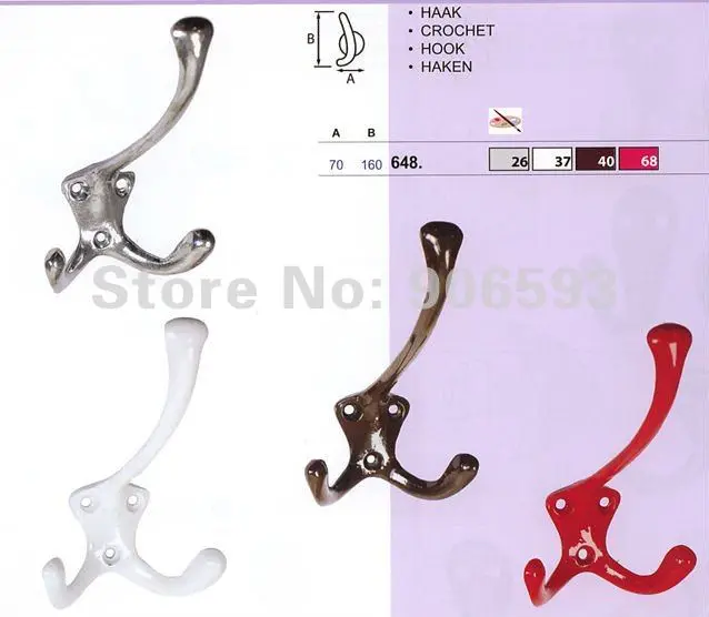 

6pcs lot free shipping Colourful aluminium alloy wall hook,double coat hook