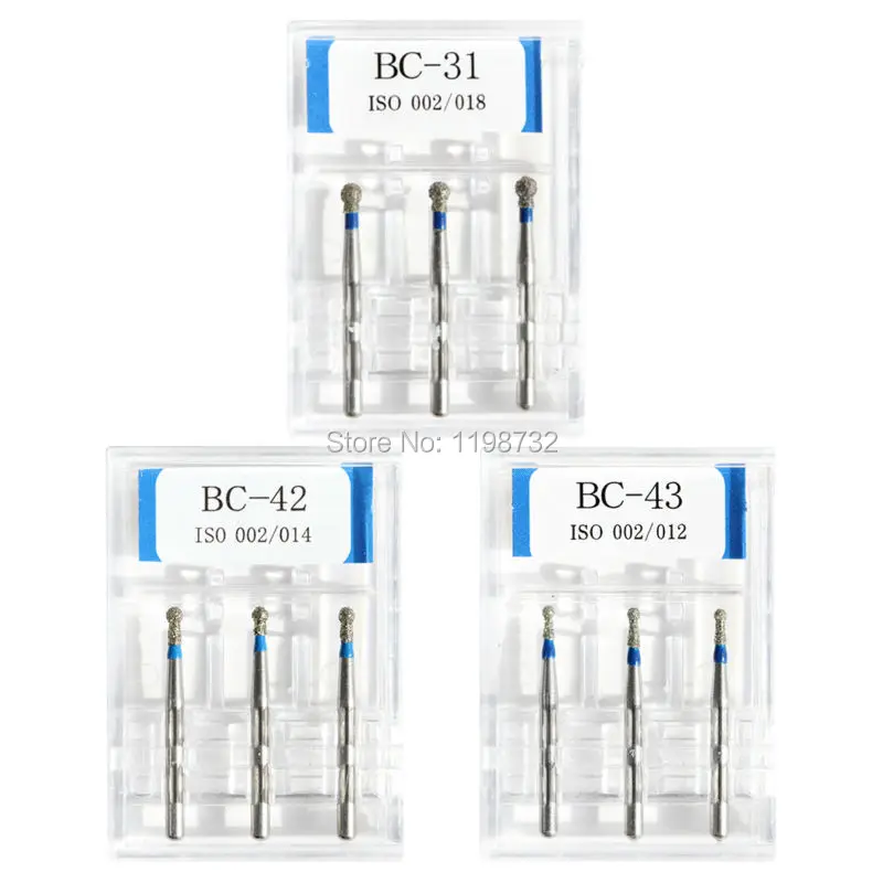 

15Pcs / 5Boxes Dental Diamond Burs BC-31 / BC-42 / BC-43 Polisher Drill Dia-Burs High Speed Handpiece Dentist Burrs