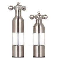 1pc stainless steel tap grinder manual salt pepper mill spice sauce grinder silver mill tap mills home use kc1504