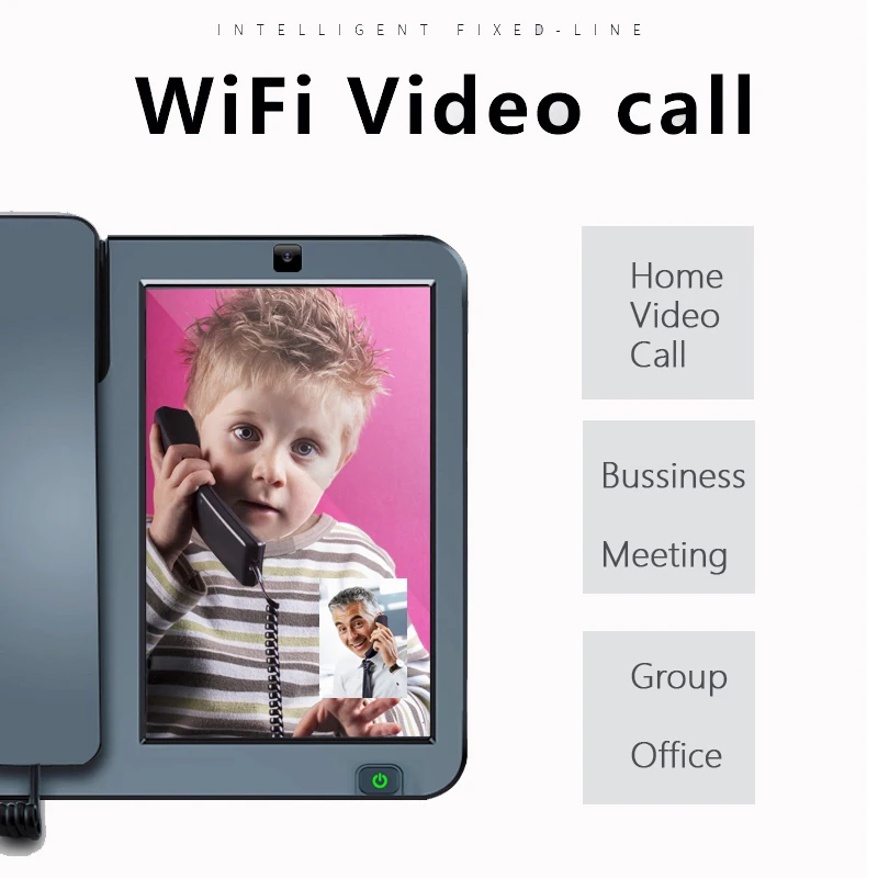 GSM SIM карта умный сенсорный экран Wi Fi видео фиксированный телефон с