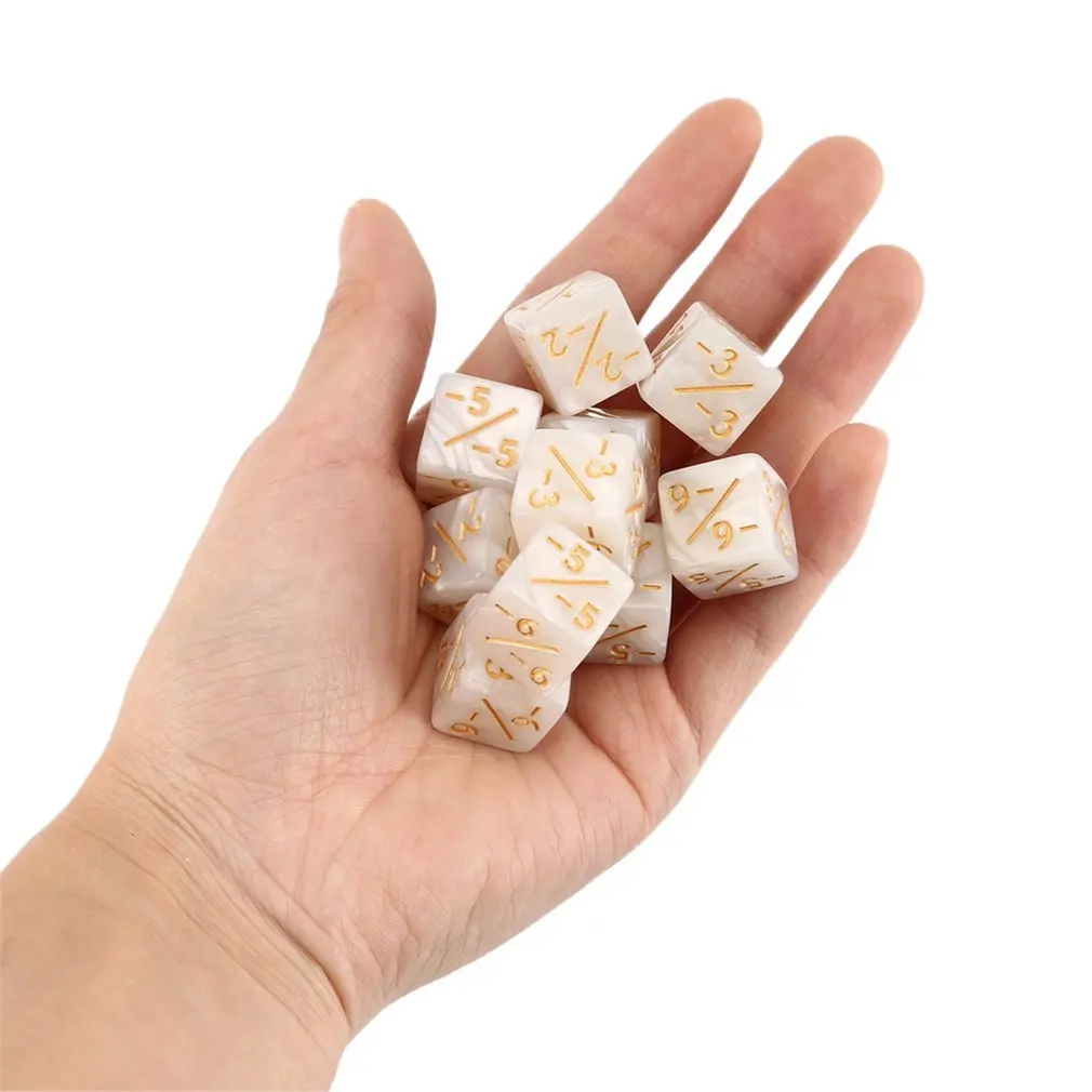 10x Dice Counters 5 Positive +1/+1 & Negative -1/-1 For The Gathering Table Game Funny Dices High Quality | Спорт и развлечения