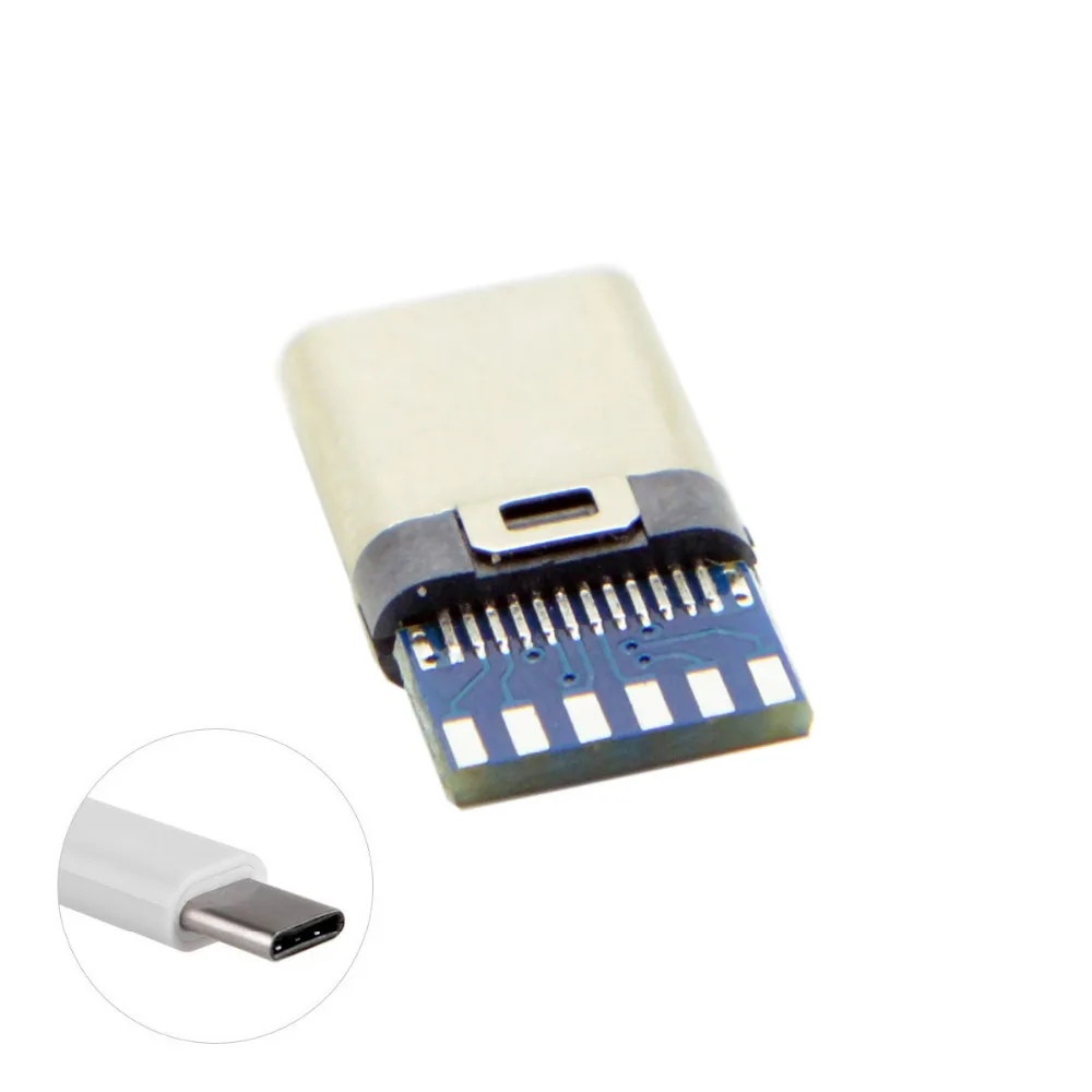 Cablecc DIY 24 контактный USB 3 1 Тип C Стандартный Штекерный разъем типа SMT с 5 мм