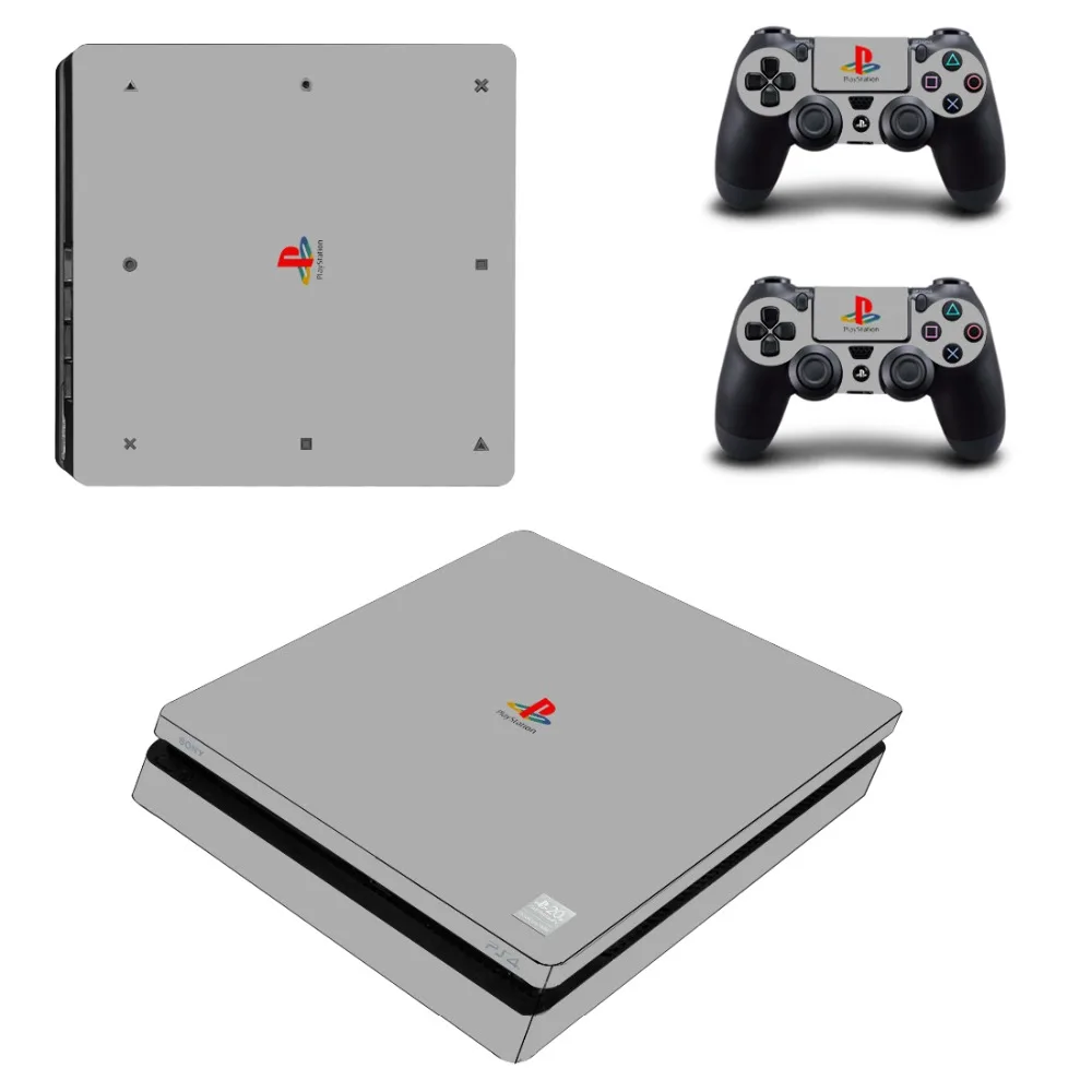 Однотонная черно белая наклейка на PS4 Slim с индивидуальным дизайном Виниловая для