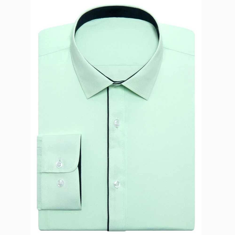 Мужская хлопковая рубашка с длинным рукавом однотонная|dress shirt men|dress shirtdress fashion |