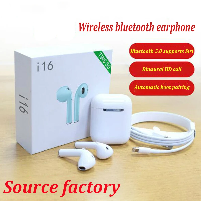 New Fashion I16 TWS 1:1 Wireless In-ear Binaural Call 5.0 Bluetooth Earphone Earbuds for IOS Android Smart Phone Pk I10 I12 I30 |