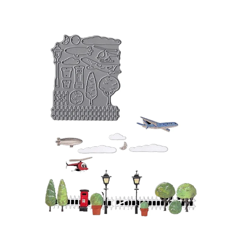 

Airplane Couds Street View Metal Cutting Dies For DIY Scrapbooking Embossing Photo Paper Cards Making Crafts New 2019 Diecuts