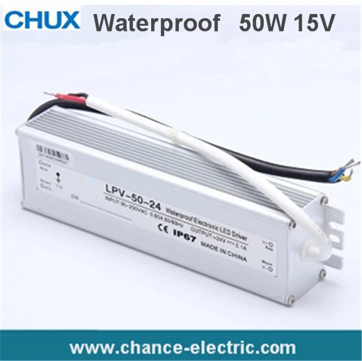 

CHUX 50w 15v China Manufacture Of Led Water-proof Type Switching Mode Power Supply (lpv50w-15v) For The Electronic Information