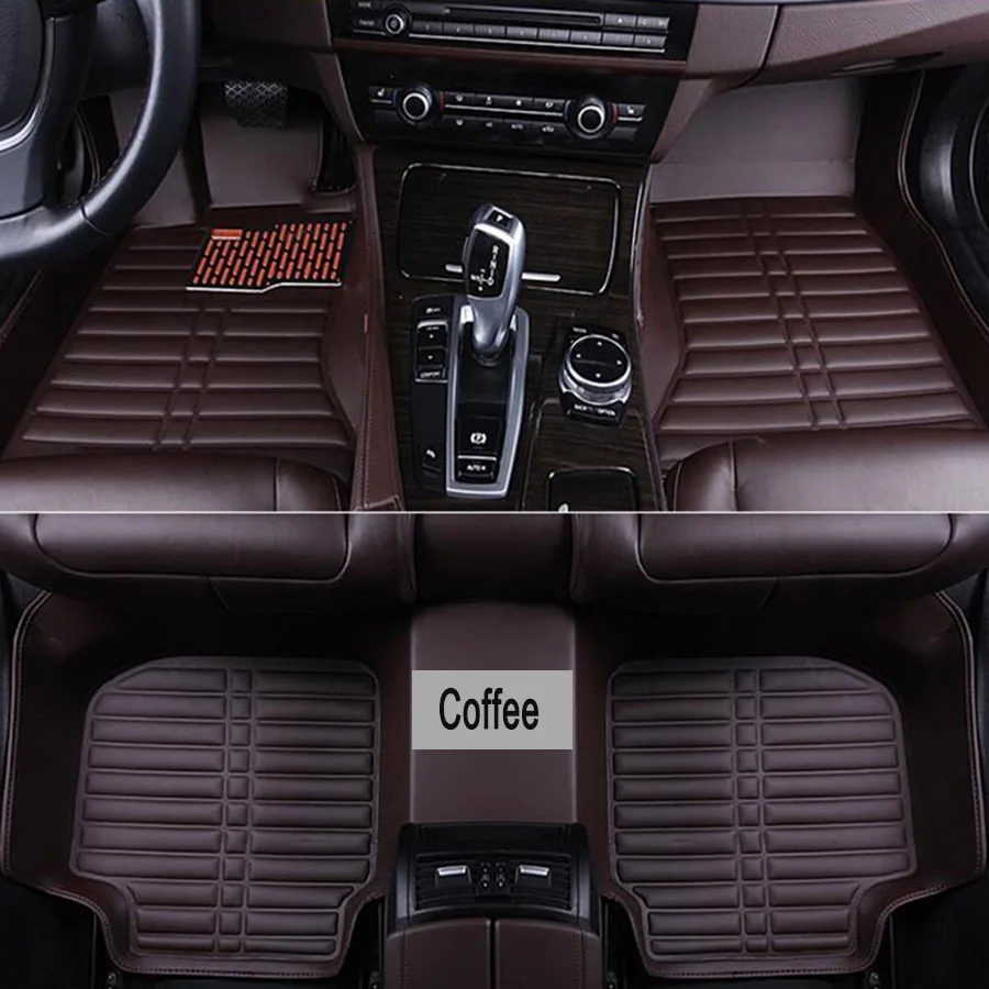 Coffee VVVIST универсальный автомобильный коврик из искусственной кожи передний задний Водонепроницаемый Анти-грязный напольный коврик авто аксессуары автомобильный Стильный коврик для пола - Название цвета: Coffee