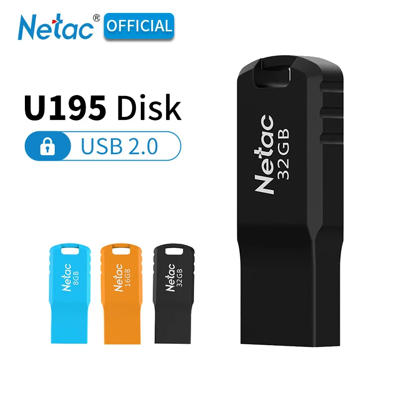 Netac U195 Пластик флэш-диск USB 2,0 8 Гб оперативной памяти, 16 Гб встроенной памяти, 32 GB USB флэш-накопитель USB2.0 Водонепроницаемый 8 16 32 ГБ флэш-накопитель U Stick для портативных ПК