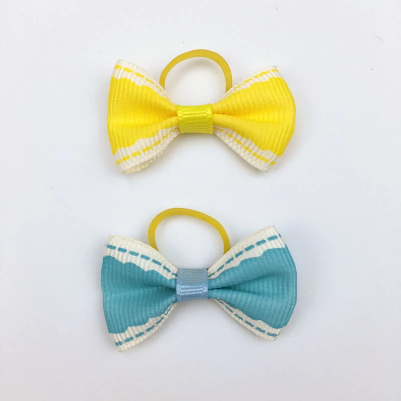 (50 шт./лот) банты для домашних животных с резиновой лентой милые ленты ручной