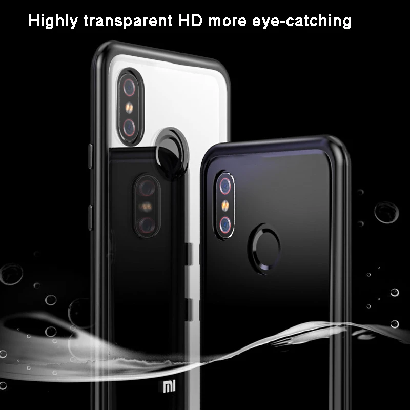 Магнитный чехол для телефона Xiaomi Redmi Note 7 5 6 pro стеклянная задняя крышка
