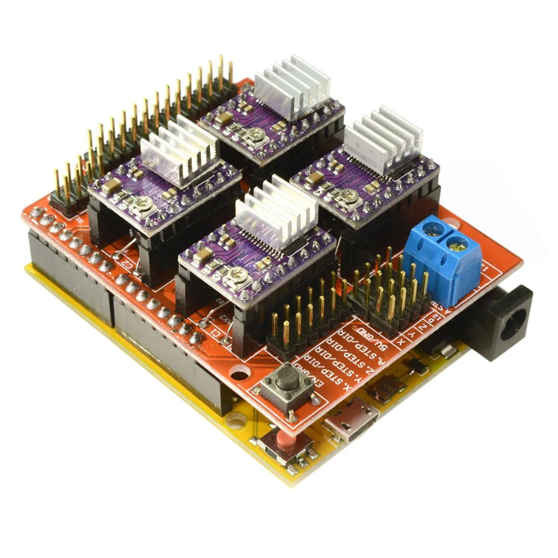 CNC V3 щит + UNO R3 для Arduino совместимая плата 4x TI DRV8825 StepStick Шаговые драйверы красный