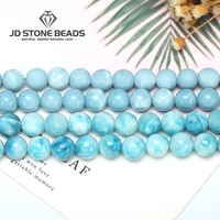 natural stone larimar beads round loose spacer matte ocean sea copper pectolite for jewelry making diy bracelet accessory