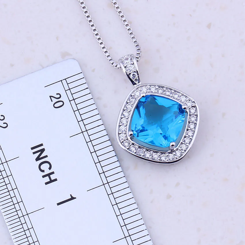 Женский комплект из колье и серёг серебра 925 пробы | Украшения аксессуары