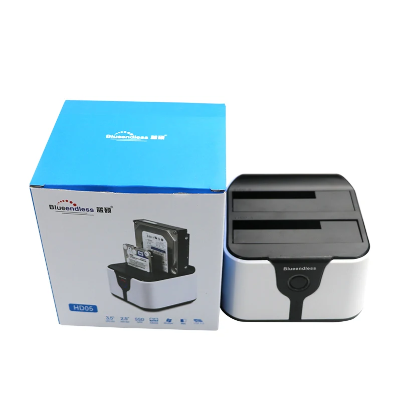 Blueendless 2-Bay SATA HDD док-станция 3," 2,5 USB3.0 двойной отсек HDD SSD клон дубликатор док-станция Sata Корпус для хранения