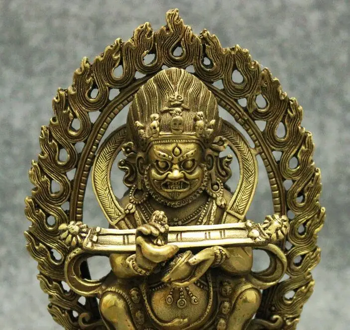 Тибетский буддистский храм латунная подставка Mahakala Vajrapani скульптура Будды