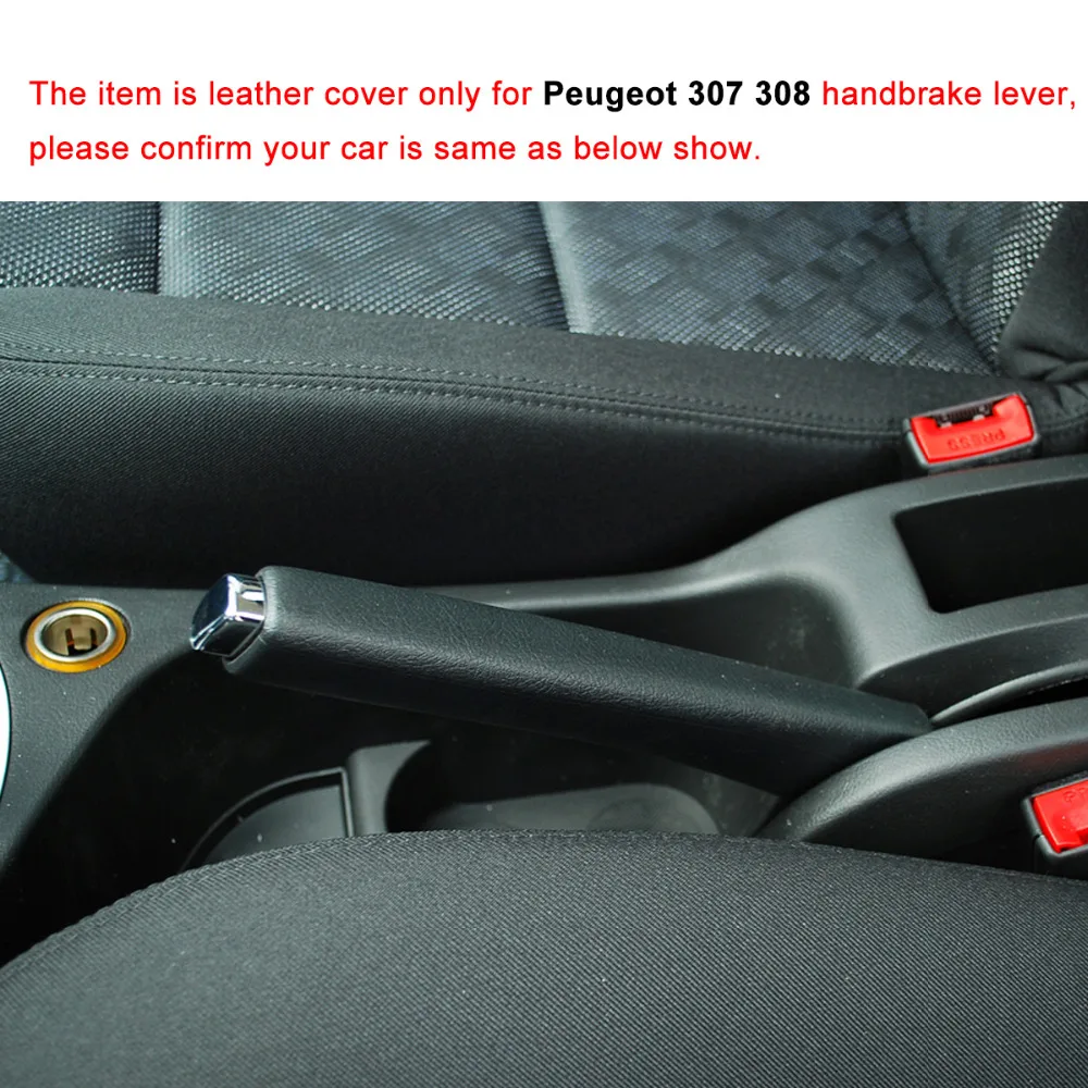 Yuji-Hong автомобильный чехол для ручного тормоза для peugeot 307 308 из натуральной кожи, ручки для ручного тормоза, черный кожаный чехол