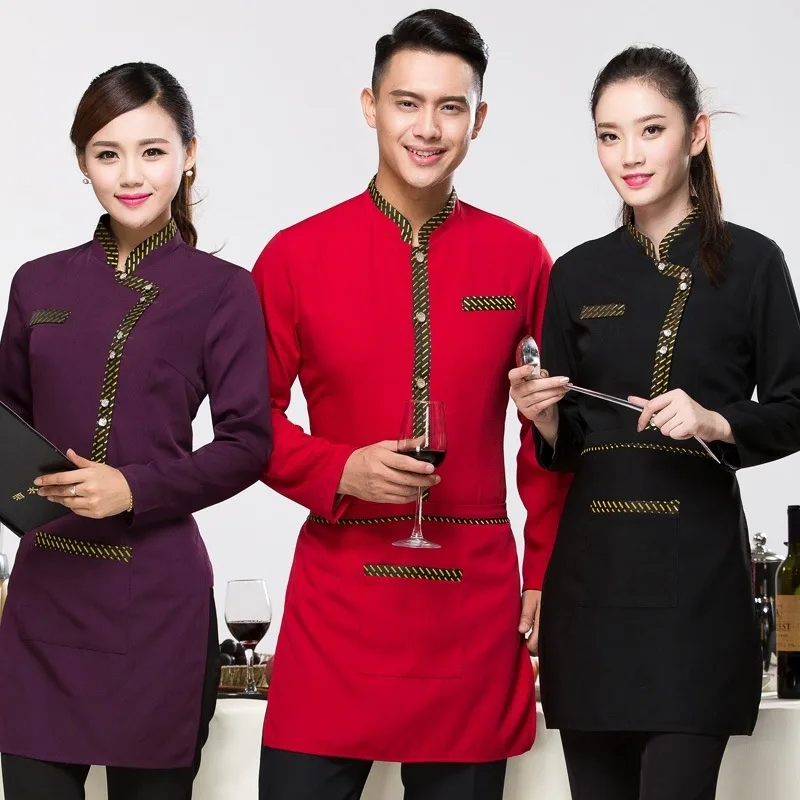 Отель Кафе Ресторан обслуживание официанта с длинным рукавом фаст-фуд Осень Зима