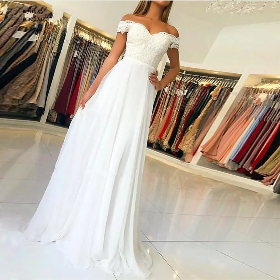 Weilinsha дешевое свадебное платье с открытыми плечами кружевное es 2020 Vestido De Noiva