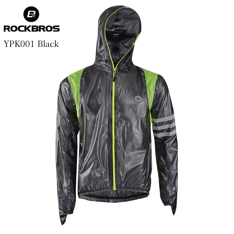 ROCKBROS Велоспорт Джерси водонепроницаемый плащ MTB дорожный велосипед куртка Светоотражающая унисекс дышащая одежда для велоспорта оборудование - Цвет: YPK001 Black Jersey