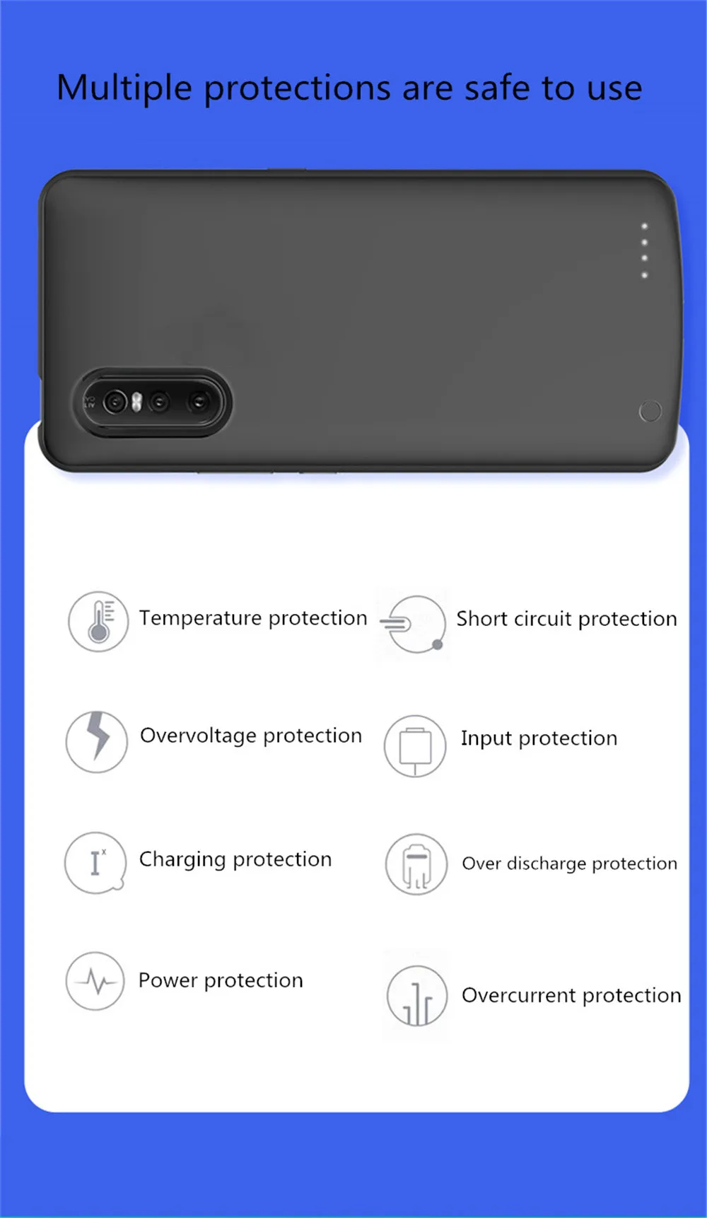 Портативное зарядное устройство Крышка для Vivo S1 Pro высококачественный корпус питания 6500 мАч Внешний внешний смарт-Аккумулятор Чехол-аккумулятор
