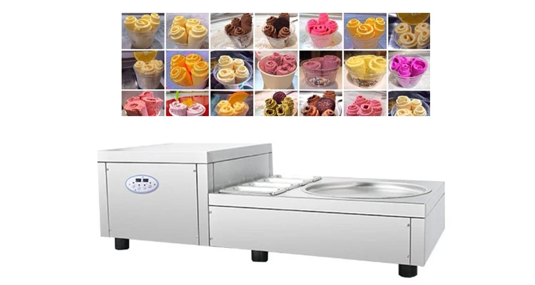 Новый дизайн машины для мороженого из нержавеющей стали плоская сковорода