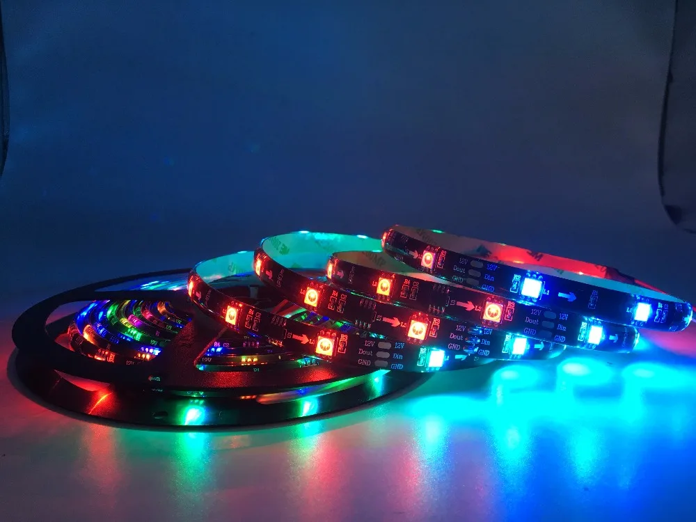 Высокий светильник светодиодный DC12V WS2811 цветных(RGB) светодиодных лент светильник адресуемый 30/48/60 светодиодов/m Led Пиксели внешний 1 IC Управление 3 светодиода