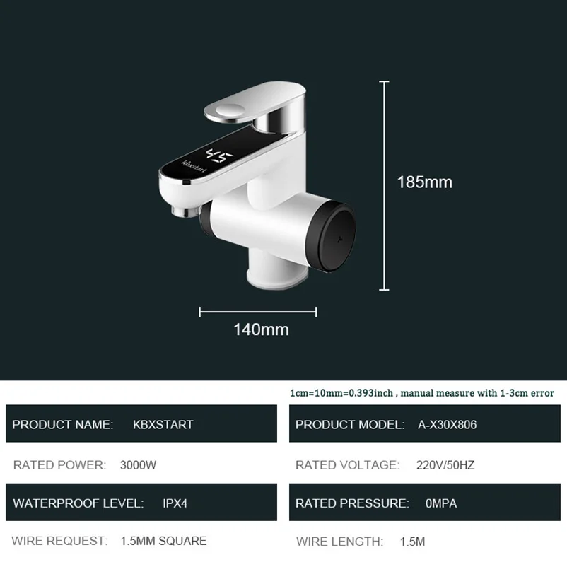 220V Электрический проточный водонагреватель Ванная комната кран с проточным