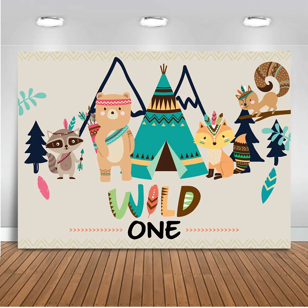Wild One фон для фотостудии новорожденный детский душ лесной лес Вечерние Декорации баннер десертный стол фон