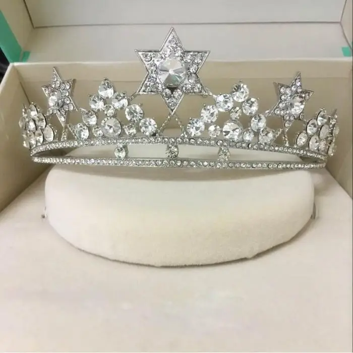 Серебряные бусины из горного хрусталя, звезда, Корона невесты, тиара de Noiva, головной убор, украшение для волос, женские свадебные аксессуары, BH