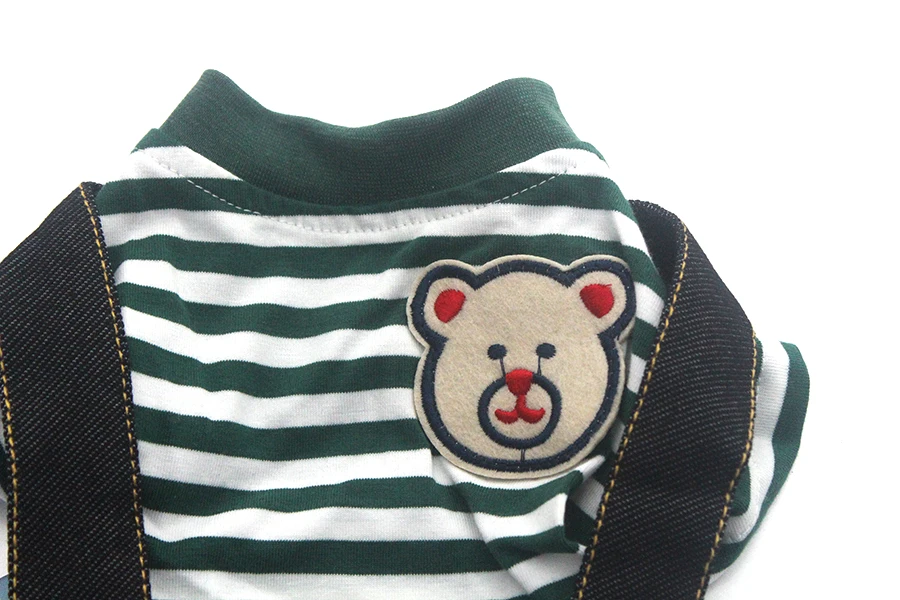 Полосатый комбинезон для собак и кошек рубашки брюки дизайн медведя кошки щенка