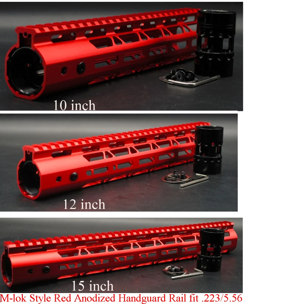 TriRock 10 ''/12''/15 ''дюймовый Keymod/M-lok Handguard рельсовый прицел поплавковая система крепления для AR-15. 223/5. 56_Red color