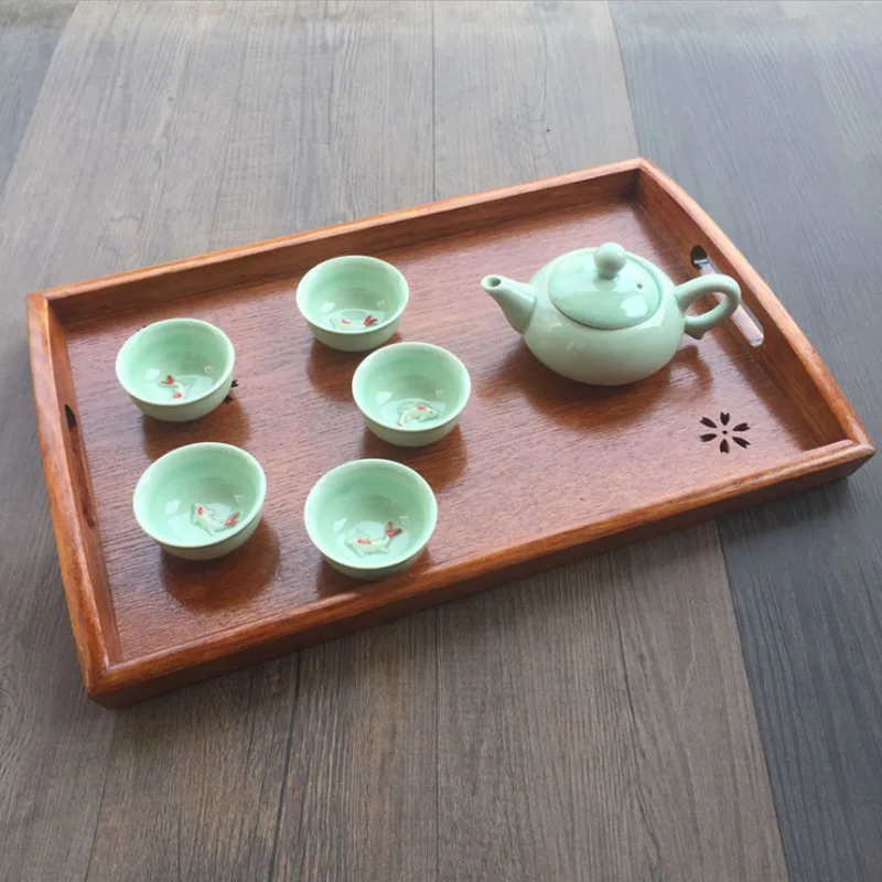 Поднос для чая в японском стиле Сакура однотонный прямоугольный поднос блюдце