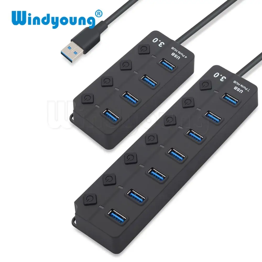 Высокоскоростной usb хаб 3 0 с 7 портами сплиттер USB индивидуальными