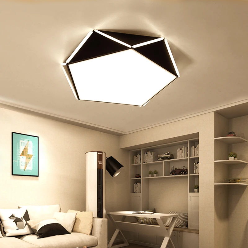 Минималистичная черная/белая художественная современная светодиодная Люстра