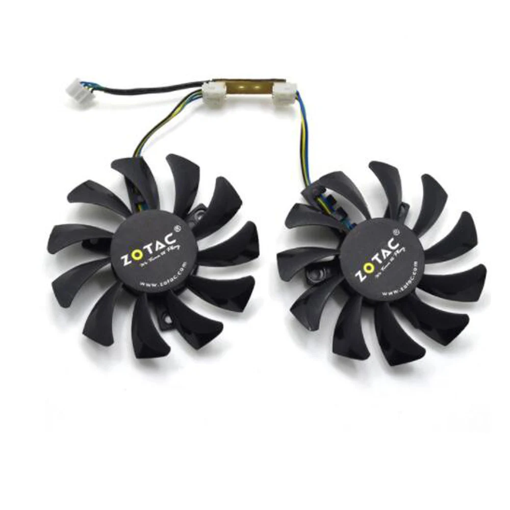 Apistek 75 мм GA81S2U DC 12 В 0.38A 4Pin двойной кулер вентилятор 40x40x40 мм для ZOTAC GTX 970 графика видео плата, вентиляторы