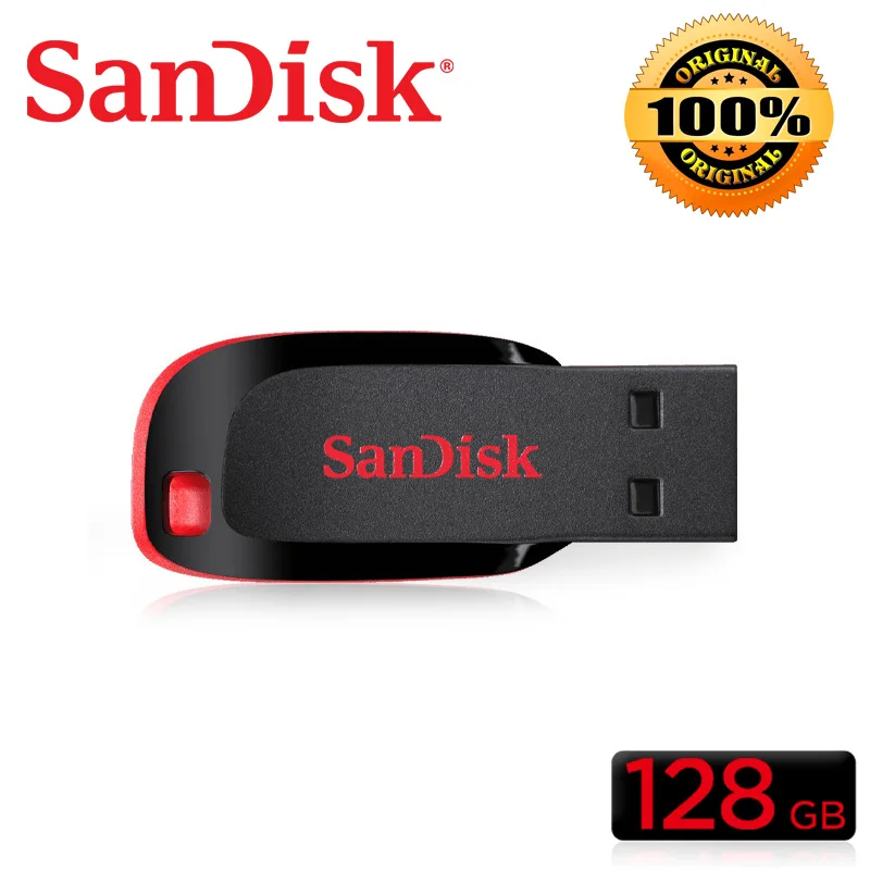 100% Оригинал SanDisk Cruzer Blade CZ50 USB флеш накопитель 128 Гб 64 ГБ 32 16 8 2 0 Поддержка