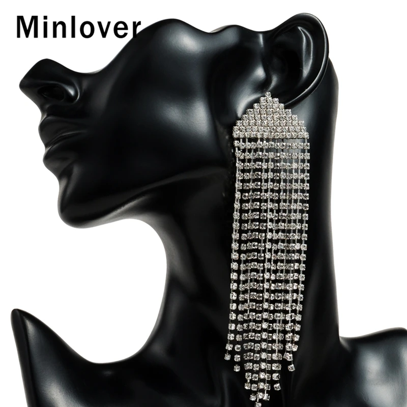 Minlover серебряный цвет массивные большие висячие серьги с кисточками для женщин