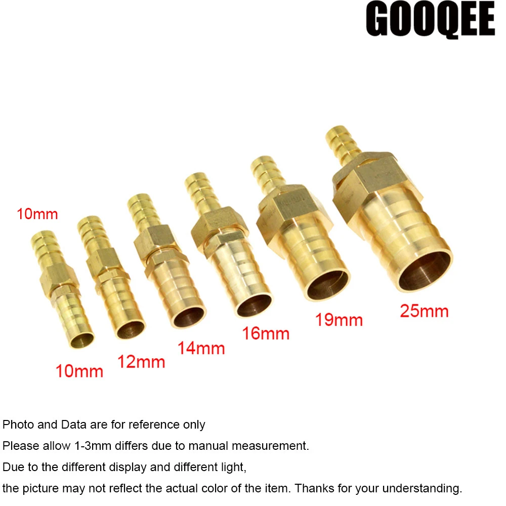1pcsBrass Copper 10mm Hose Barb to 12/14/16mm OD Gas Coupler Connector Raccord Reducer Pipe Fitting Air Tube Adapter | Обустройство