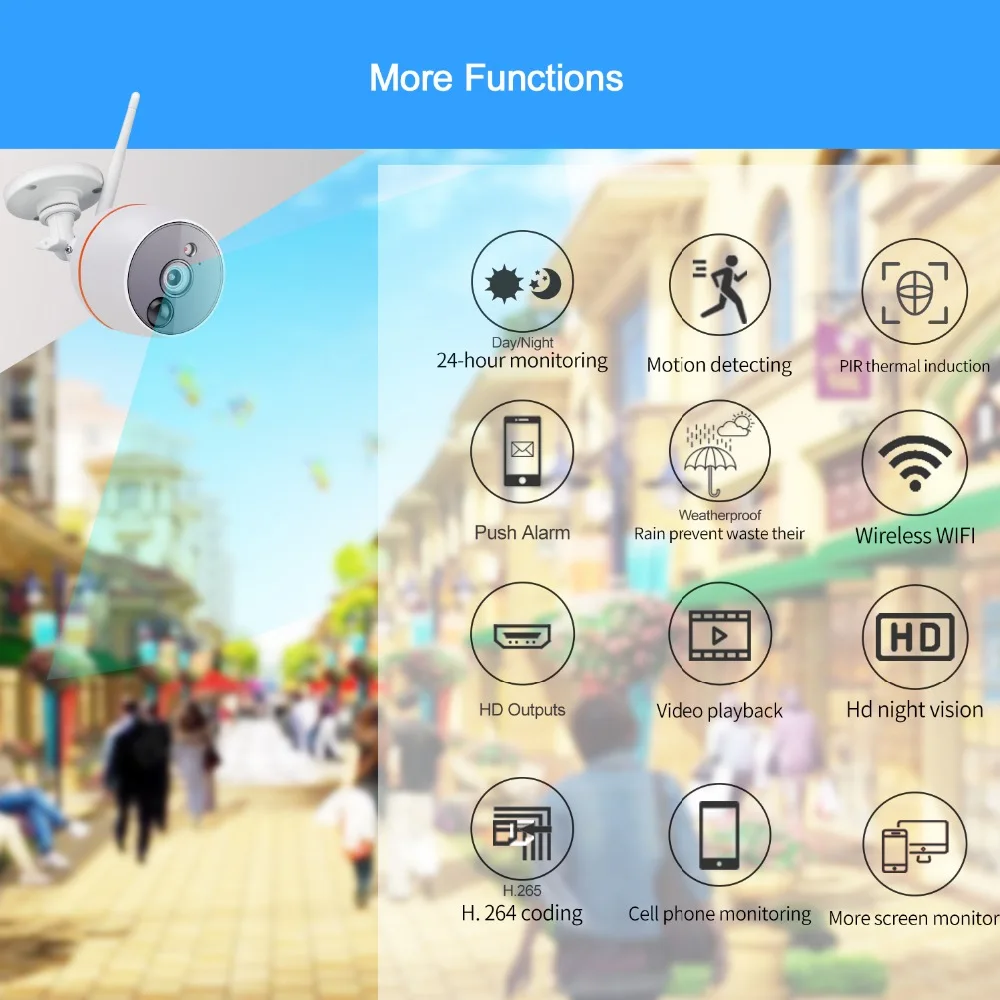 Majatic WI-FI IP Камера 1080 P CCTV пуля Водонепроницаемый Беспроводной дома