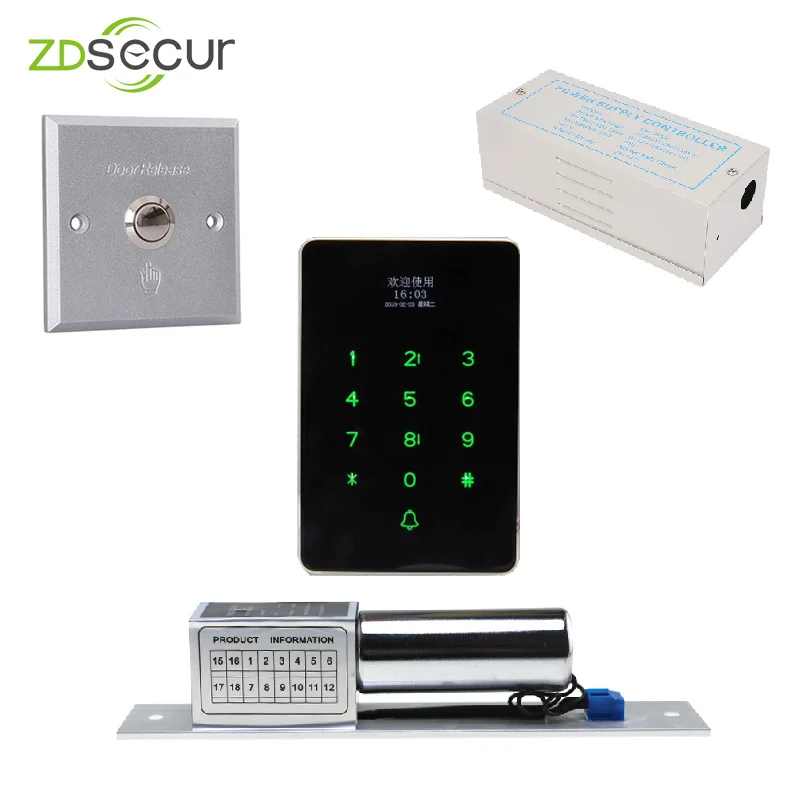 Электрический замок + клавиатура с паролем RFID считыватель кнопка выхода из
