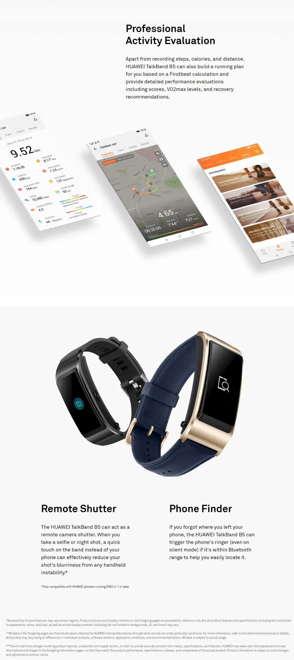 Huawei TalkBand B5 Talk Band B5 Bluetooth умный Браслет фитнес носимые спортивные совместимые смарт-мобильные телефоны устройства браслеты