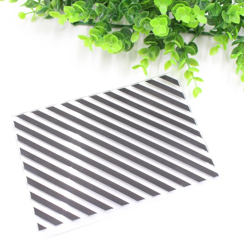 Ремесло полоса Прозрачный Очистить резиновый штамп для печати DIY Скрапбукинг