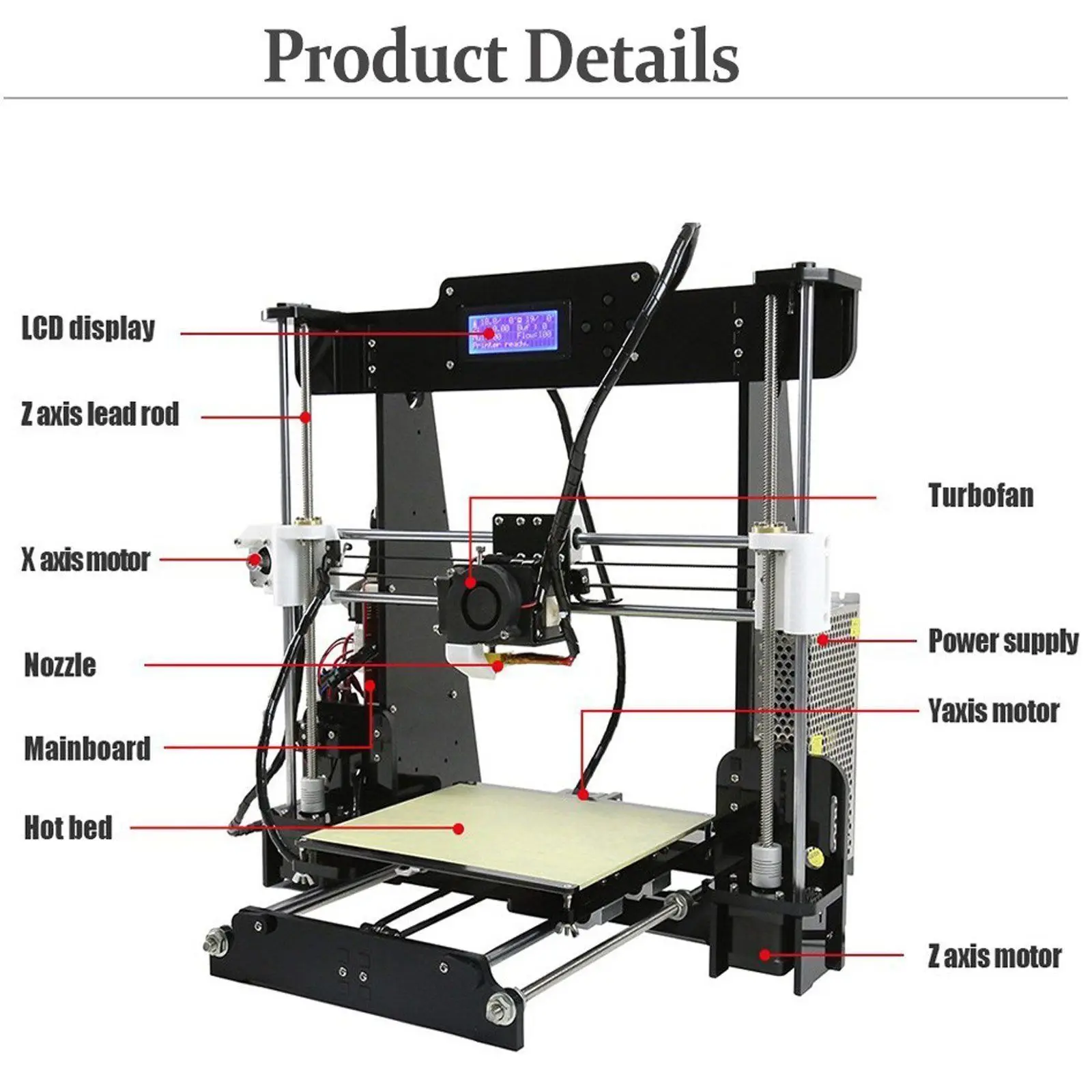 3D принтер Модернизированный Набор для самостоятельной Печати A8 MK8 сборка LCD DIY