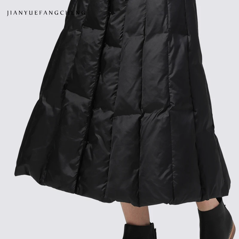 

Long Skirts Women Winter Warm White Duck Down Ladies Skirts 2018 A Line Black High Waist Skirt Maxi Plus Size Ankle Length Jupe